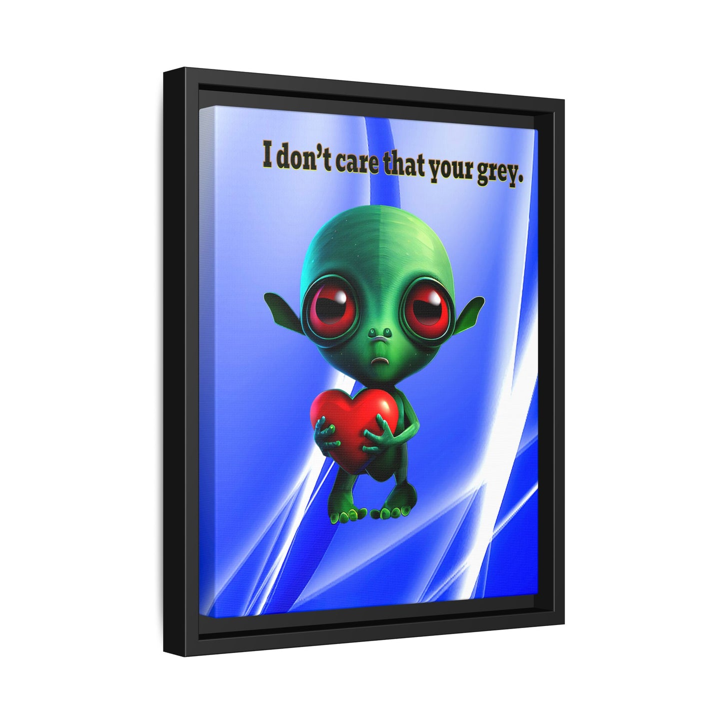 I don't care that your grey - framed canvas art (blue-white wave)