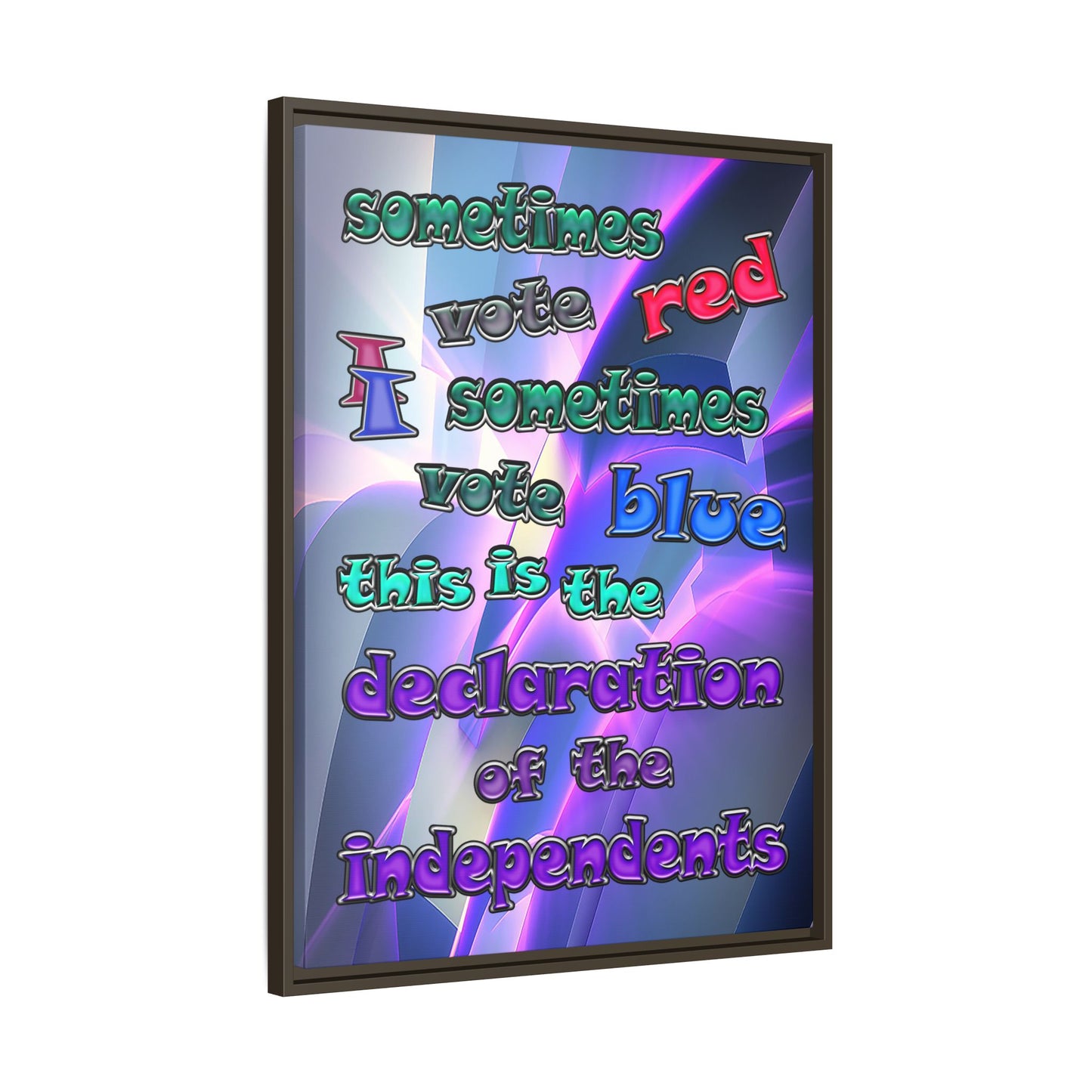 declaration of the independents - framed canvas art (grey-pink wave)