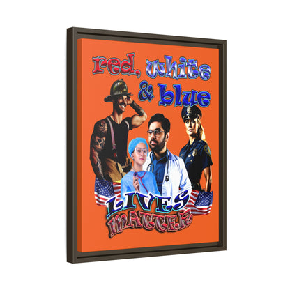 rw&b lives matter - framed canvas art (orange)