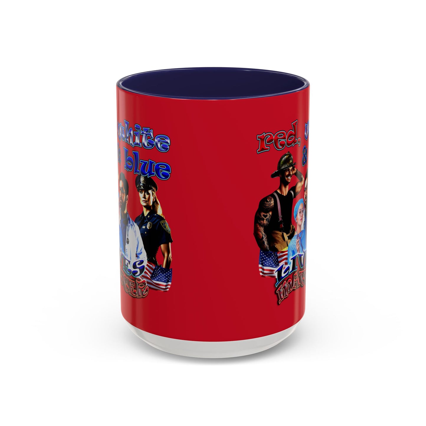 rw&b lives matter - Accent Mug (dark red)