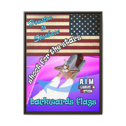 shoot for the stars - framed canvas art (purple-pink wave)