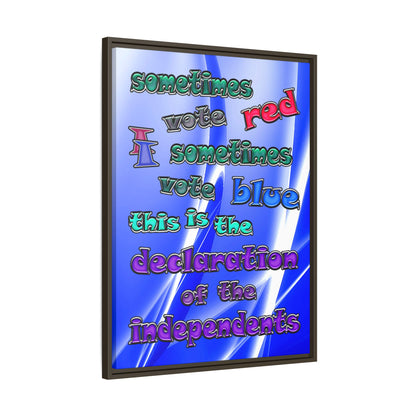 declaration of the independents - framed canvas art (blue-white wave)