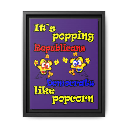 popping like popcorn - framed canvas art (purple)