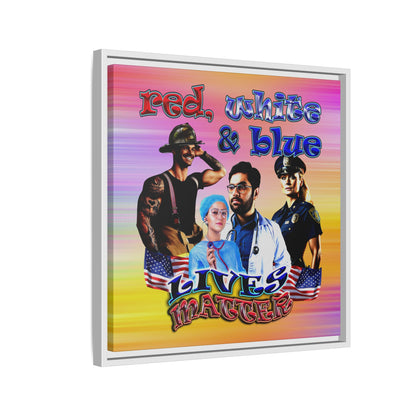 rw&b lives matter - framed canvas art (color blur)