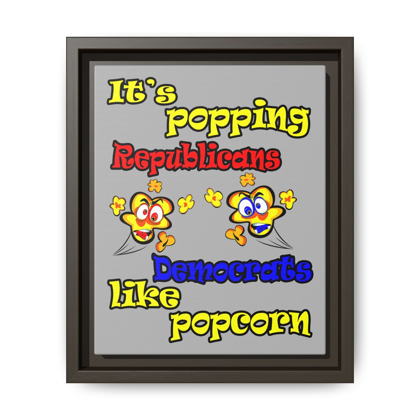 popping like popcorn - framed canvas art (light grey)
