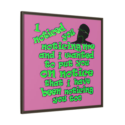 noticed you noticing - framed canvas art (light pink)