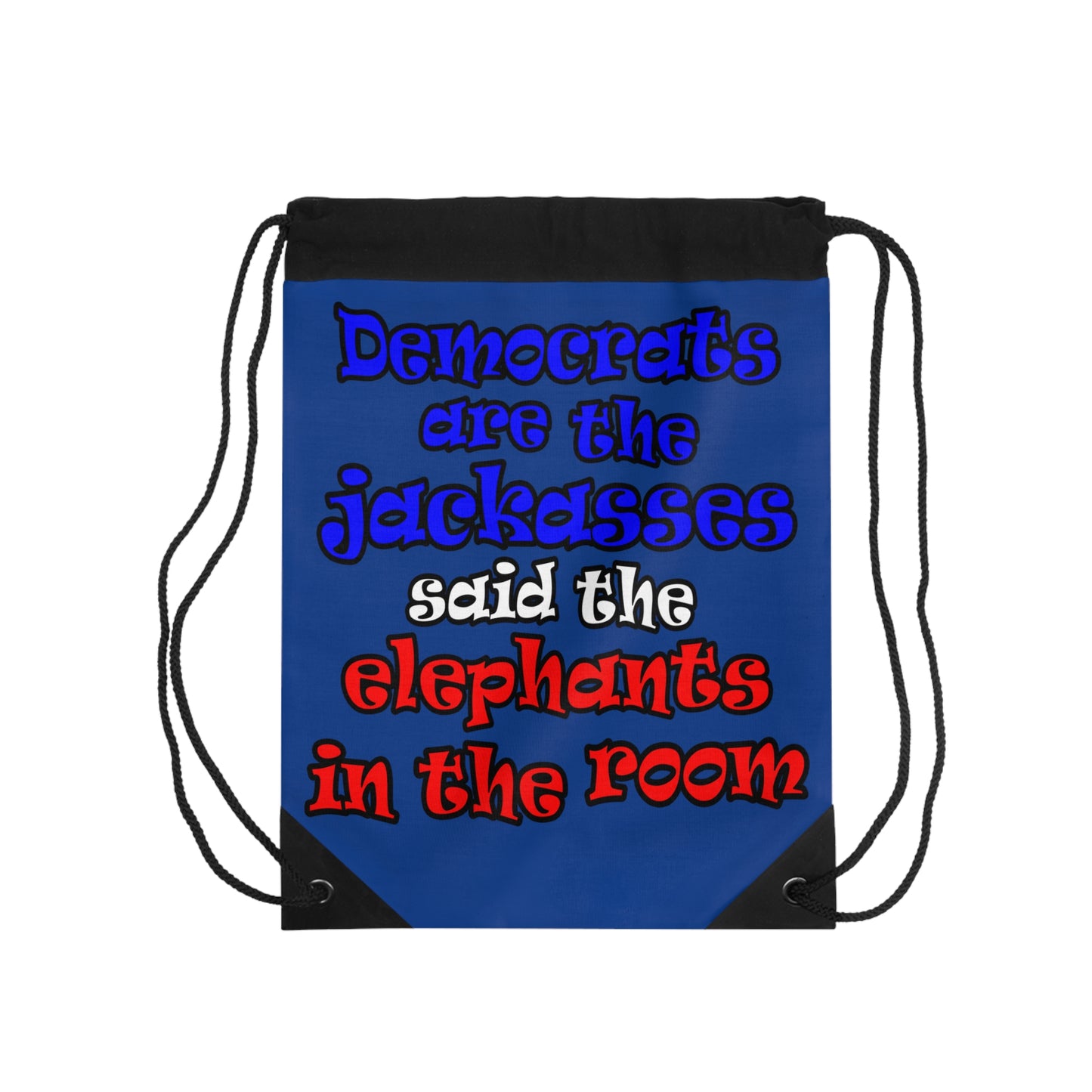 donkeys and elephants - Drawstring Bag (dark blue)