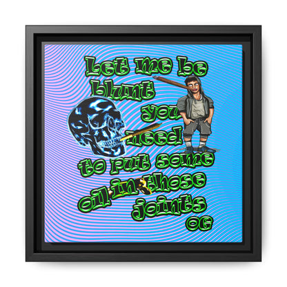 og - framed canvas art (light blue-purple wave)