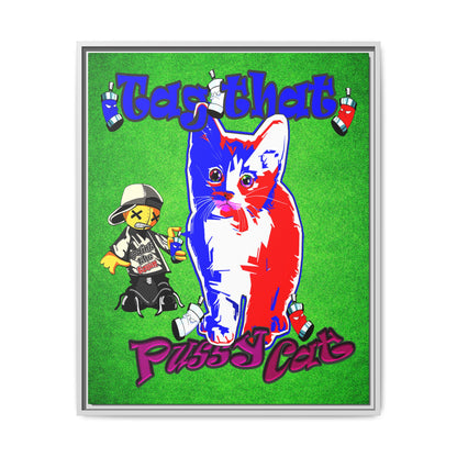 tag that - framed canvas art (green turf)
