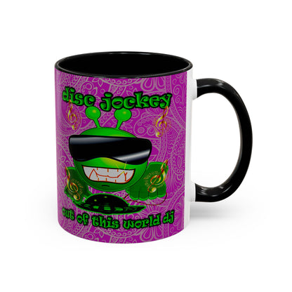disc jockey - Accent Mug (pink swirl)