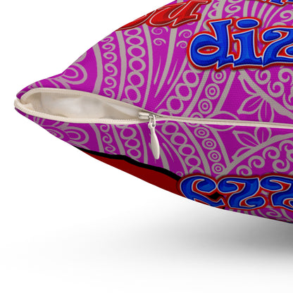 santa's shoes - Spun Polyester Square Pillow - (pink swirl)