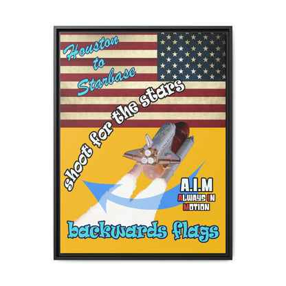 shoot for the stars - framed canvas art (yellow)