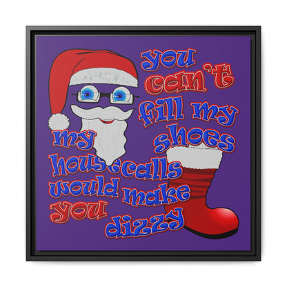 santa's shoes - framed canvas art (purple)
