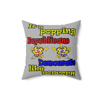 popping like popcorn - Spun Polyester Square Pillow - (light grey)
