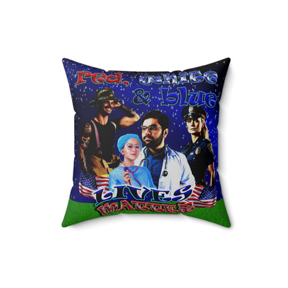 rw&b lives matter - Spun Polyester Square Pillow - ('snoops' background)