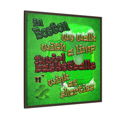 celtics logo - framed canvas art (green turf)