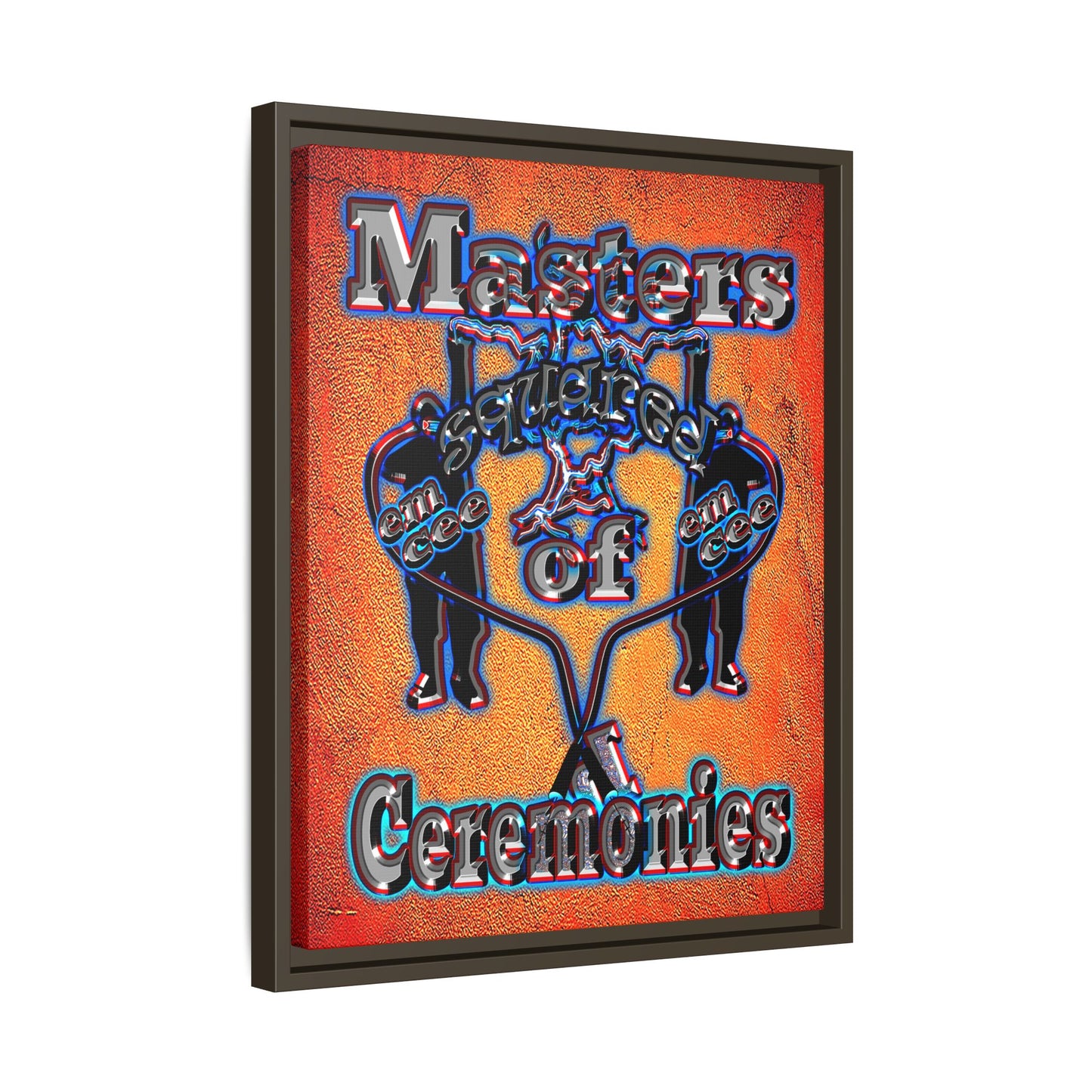 em cee squared - framed canvas art (burnt orange)