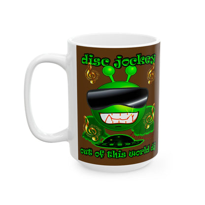 disc jockey - White Mug (brown)