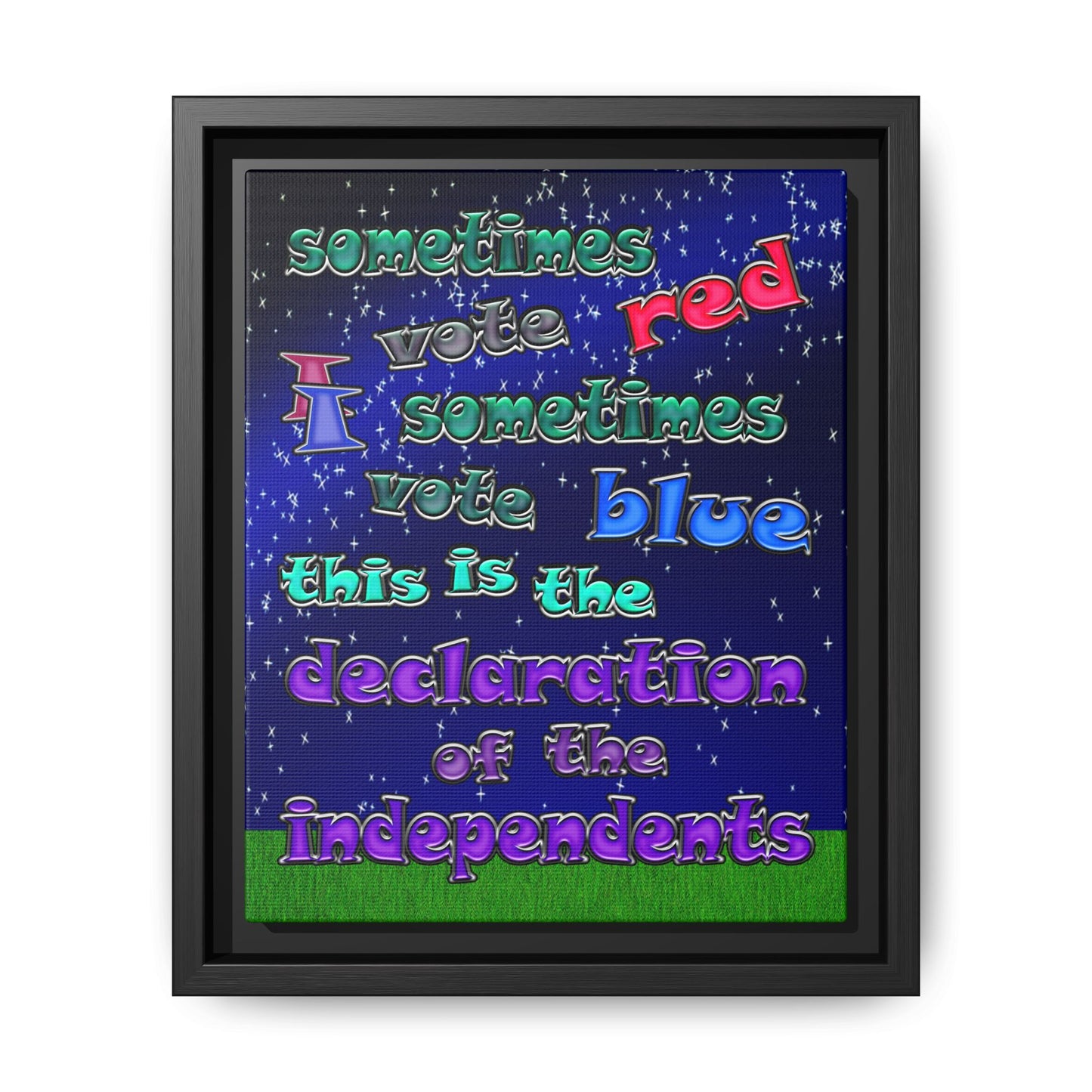 declaration of the independents - framed canvas art ('snoops' background)