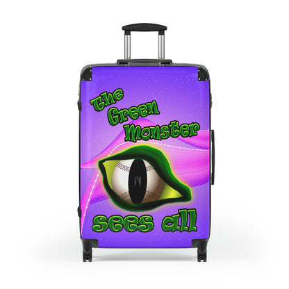green monster - Suitcase (purple-pink wave)