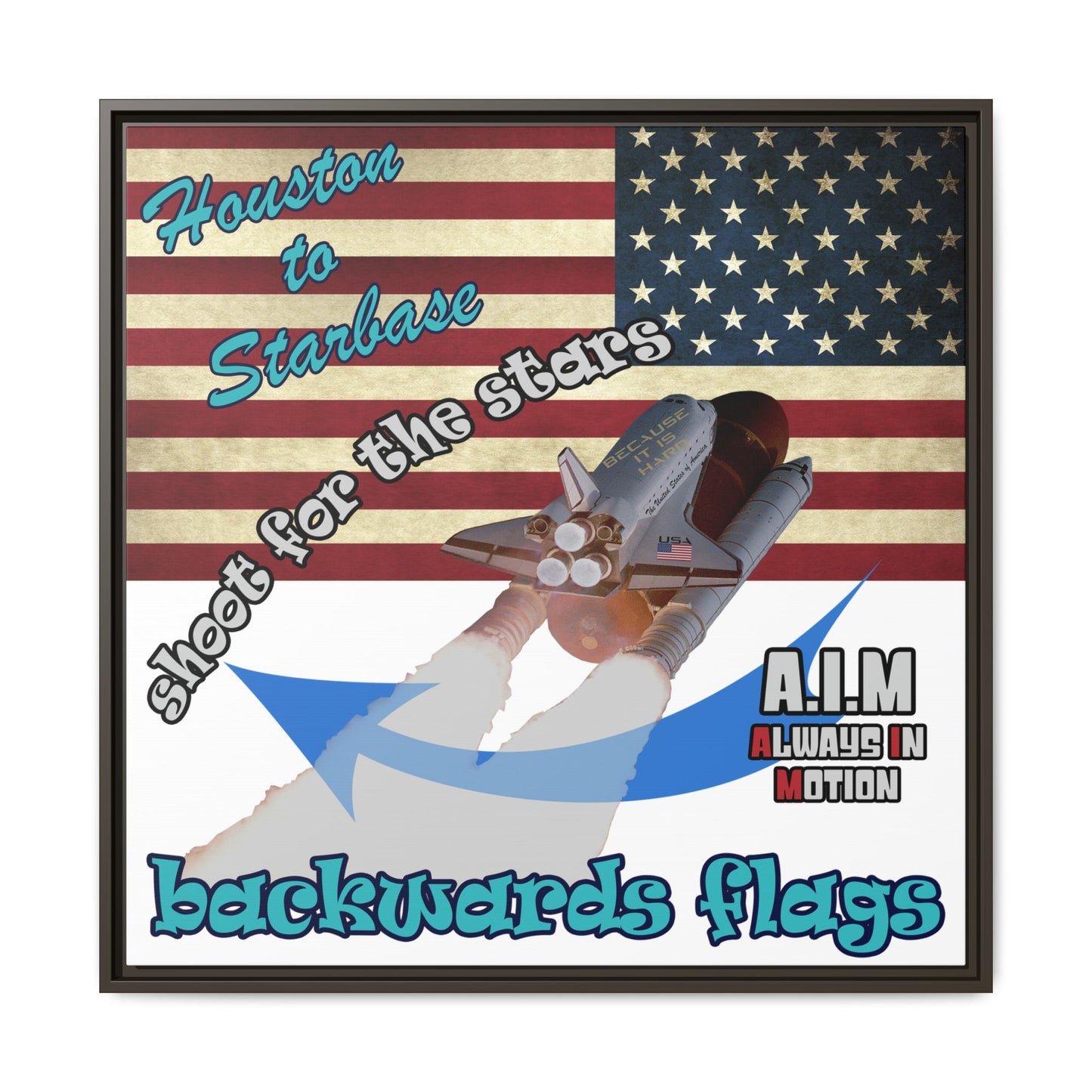 shoot for the stars - framed canvas art (white)