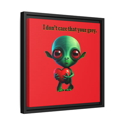 I don't care that your grey - framed canvas art (red)