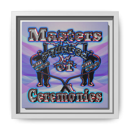 em cee squared - framed canvas art (light blue-pink wave)