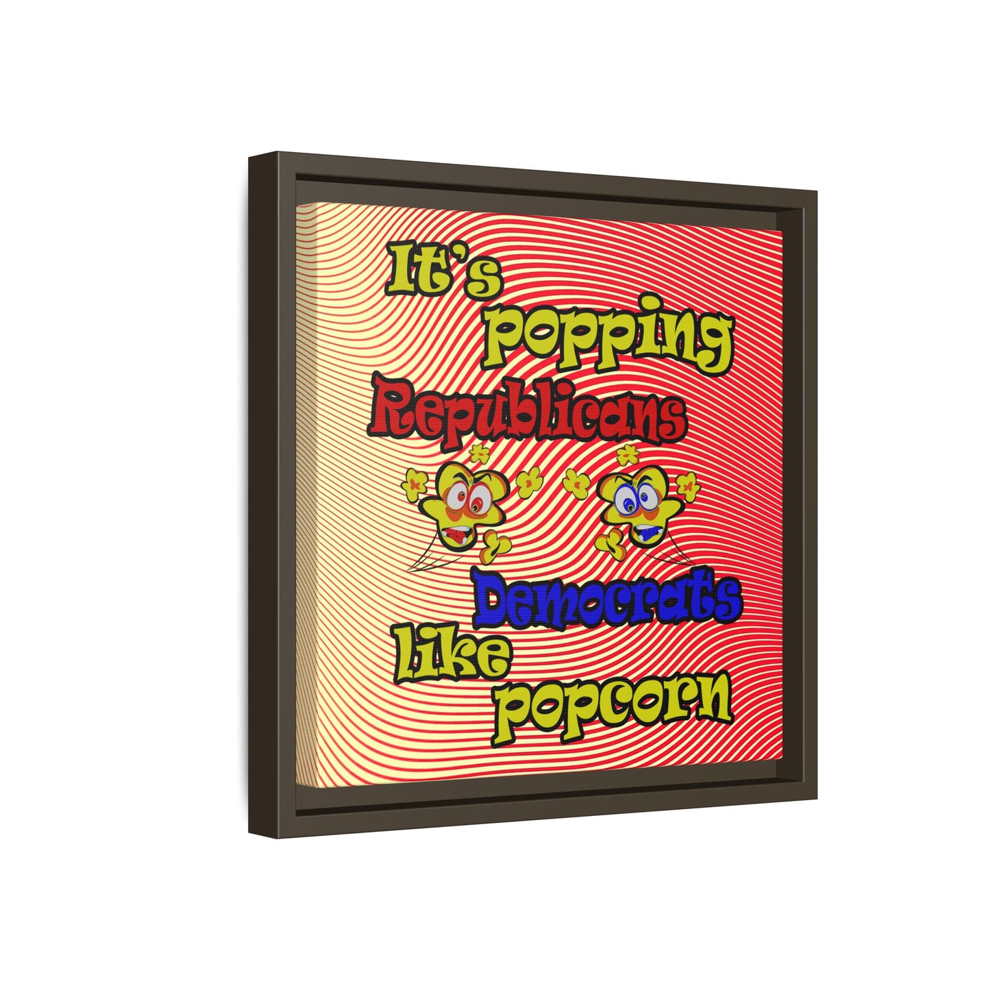 popping like popcorn - framed canvas art (yellow-orange wave)