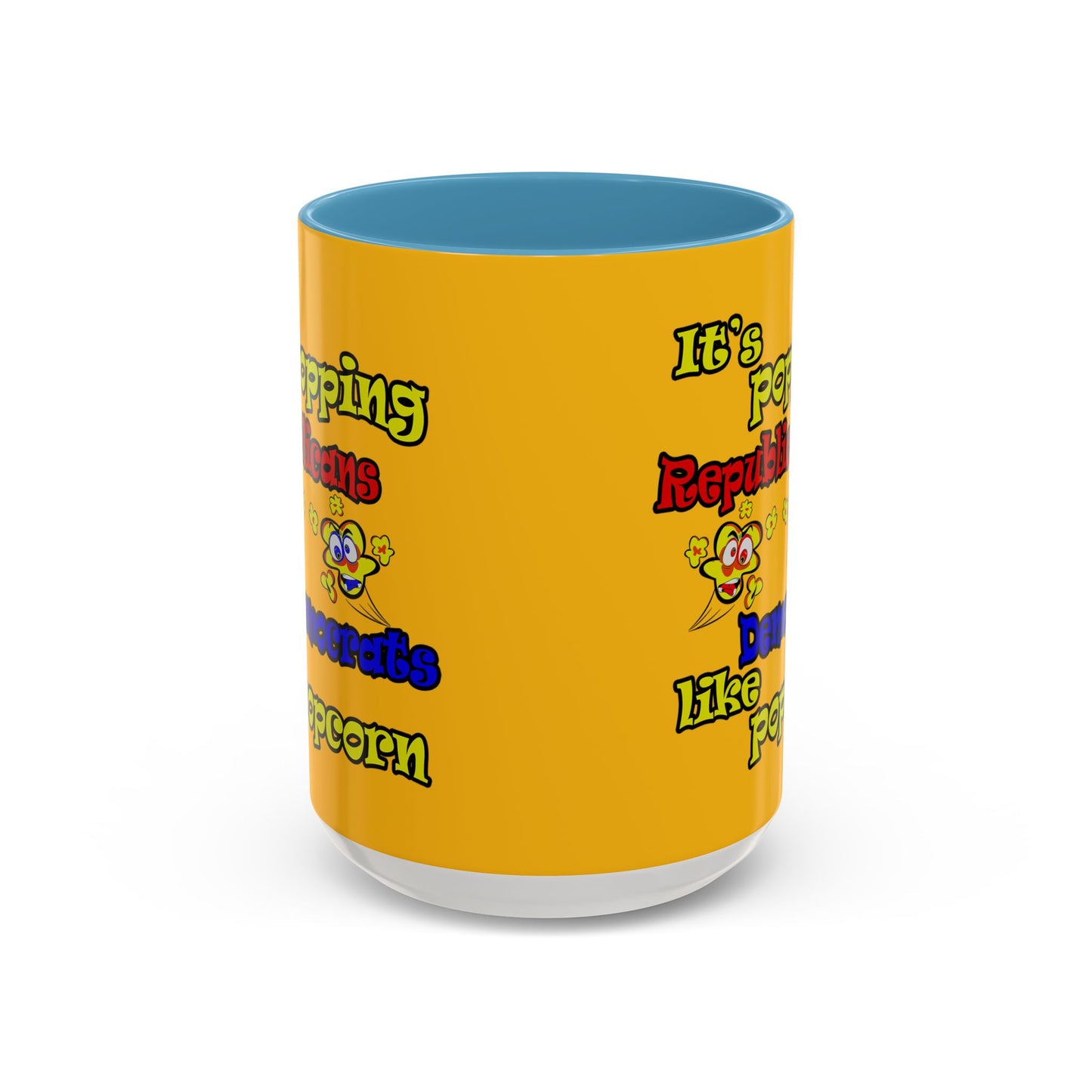 popping like popcorn - Accent Mug (yellow)