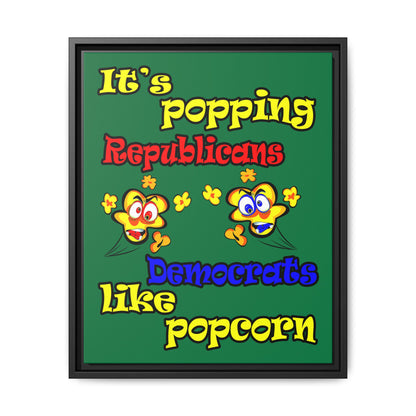 popping like popcorn - framed canvas art (dark green)