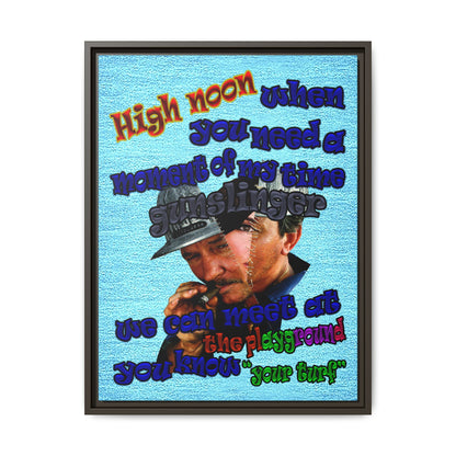 high noon - framed canvas art (faded blue)