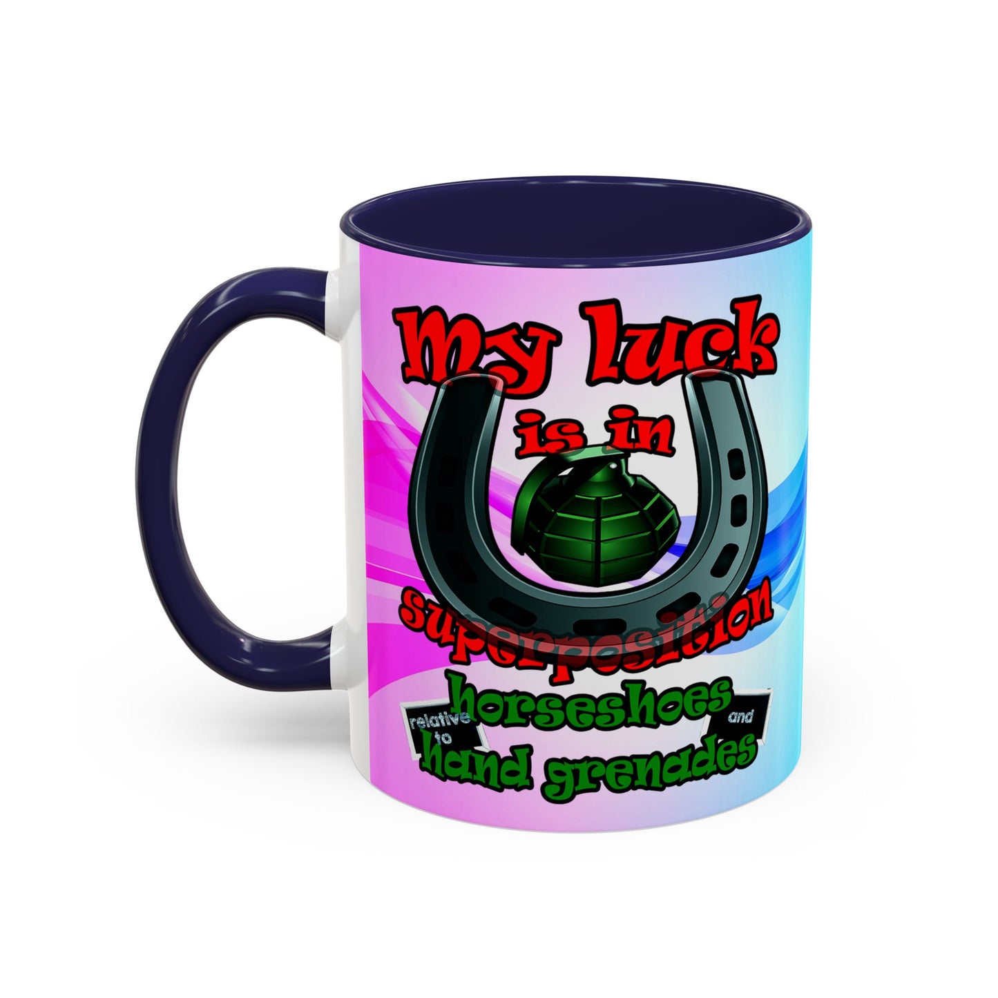 my luck - Accent Mug (light blue-pink wave)