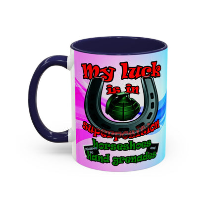 my luck - Accent Mug (light blue-pink wave)