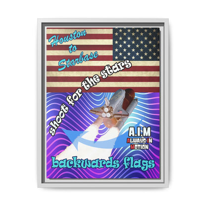 shoot for the stars - framed canvas art (purple wave)