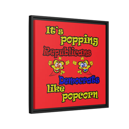popping like popcorn - framed canvas art (red)