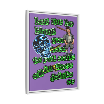 og - framed canvas art (light purple)