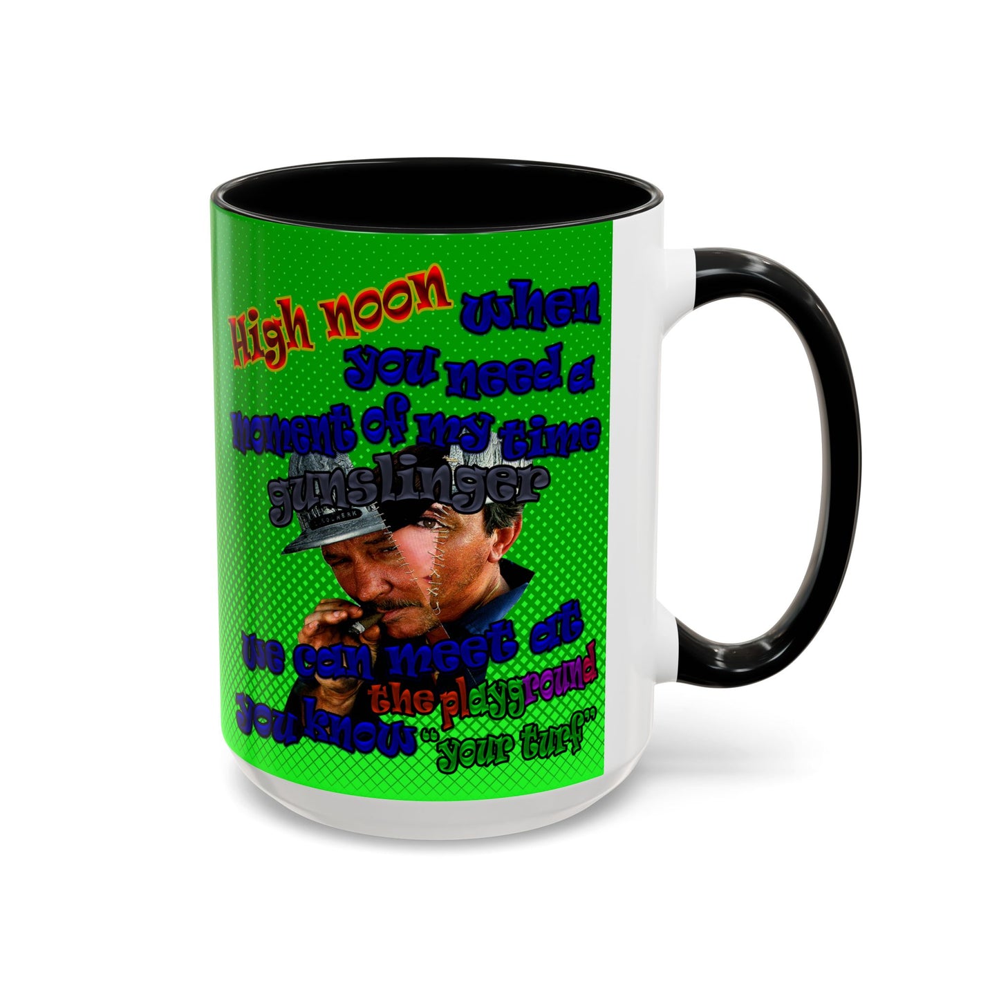 high noon - Accent Mug (logo green)