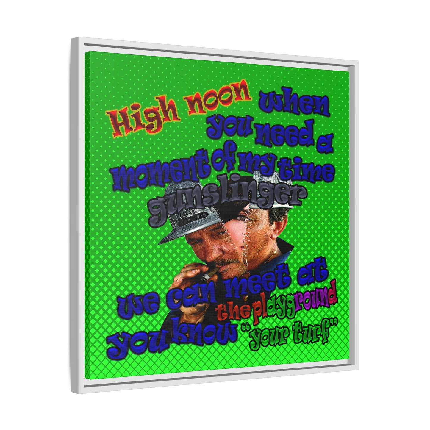 high noon - framed canvas art (logo green)