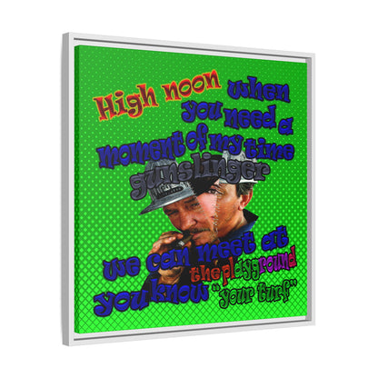 high noon - framed canvas art (logo green)
