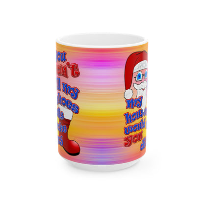 santa's shoes - White Mug (color blur)