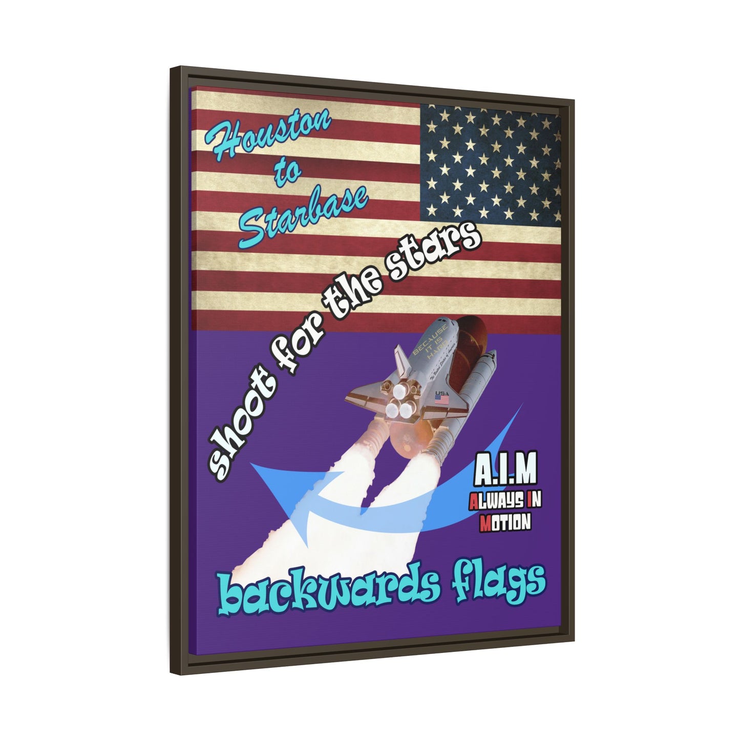 shoot for the stars - framed canvas art (purple)