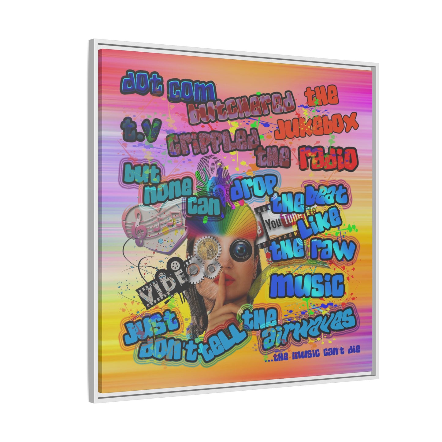 drop the beat - framed canvas art (color blur)