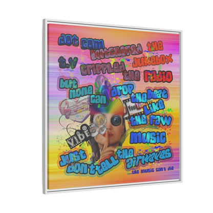 drop the beat - framed canvas art (color blur)