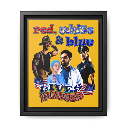 rw&b lives matter - framed canvas art (yellow)