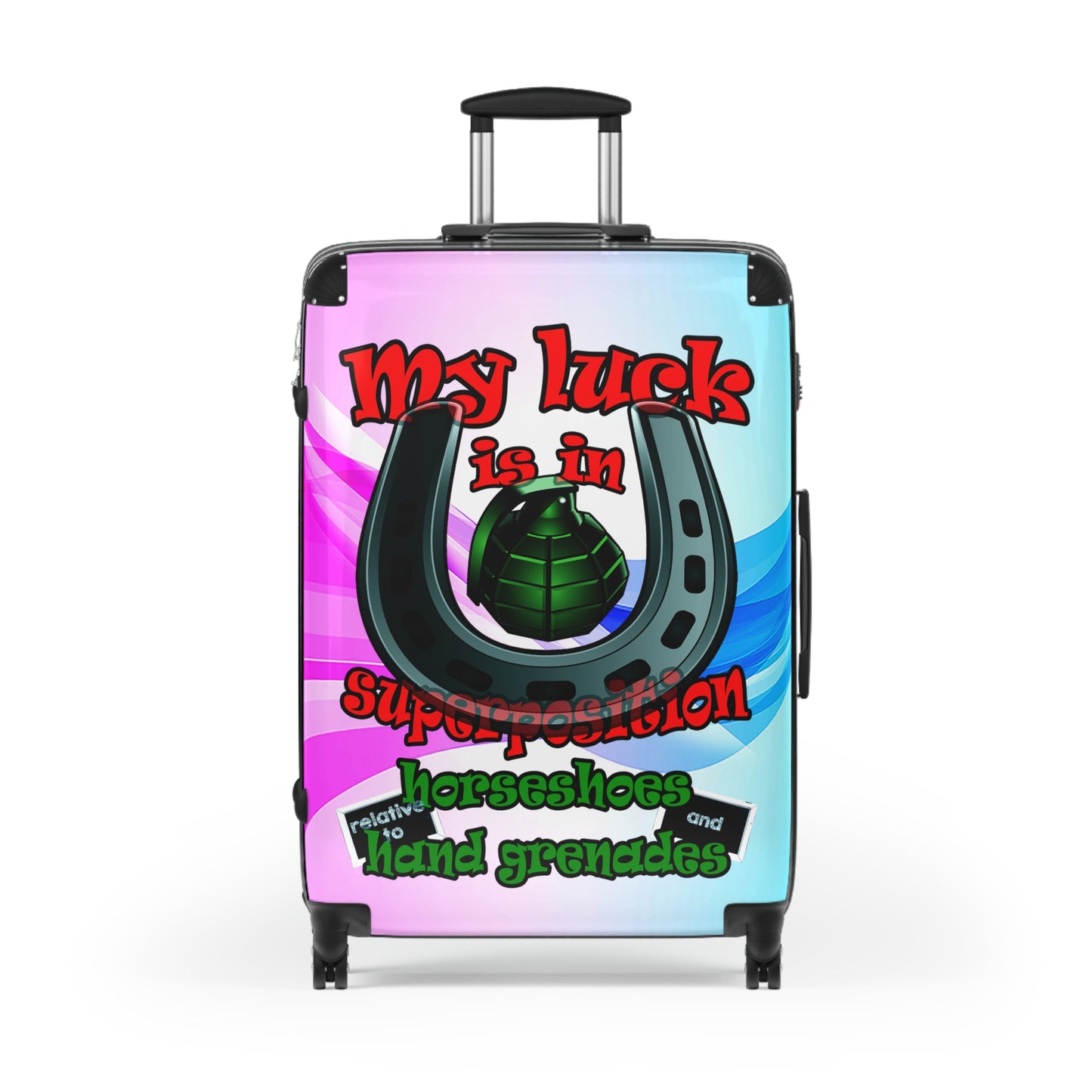 my luck - Suitcase (light blue-pink wave)