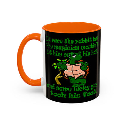 turtle race - Accent Mug (black)