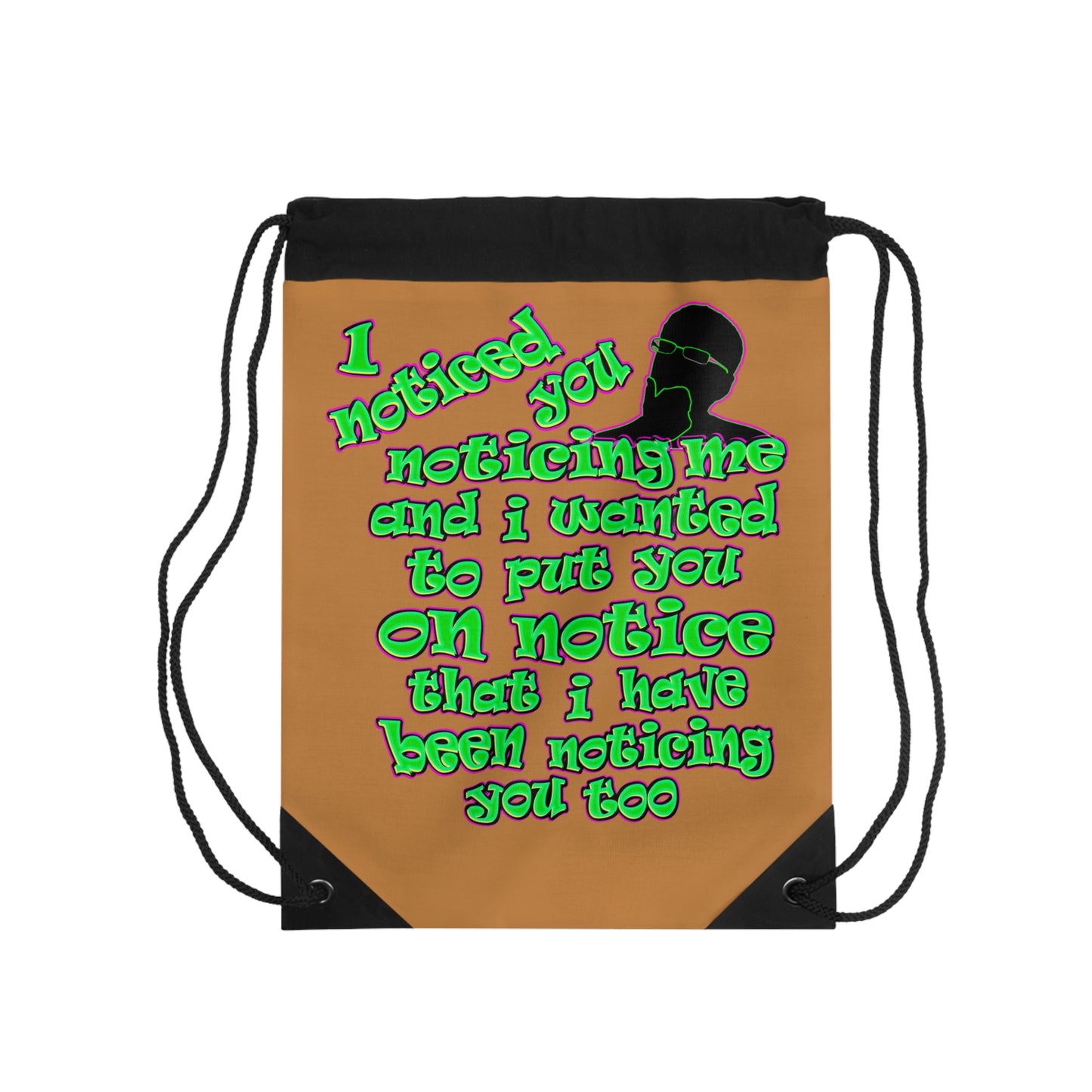 noticed you noticing - Drawstring Bag (light brown)