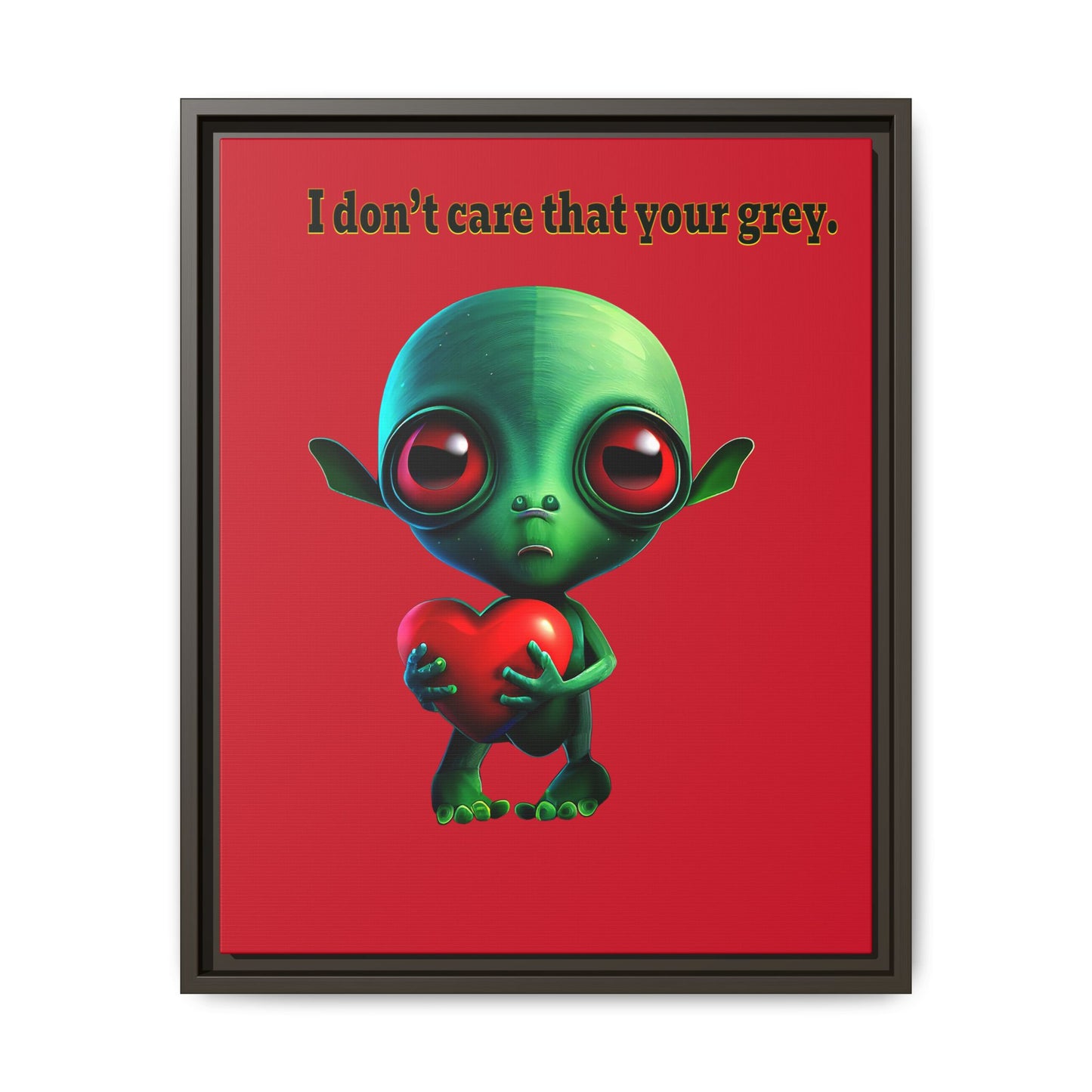I don't care that your grey - framed canvas art (dark red)
