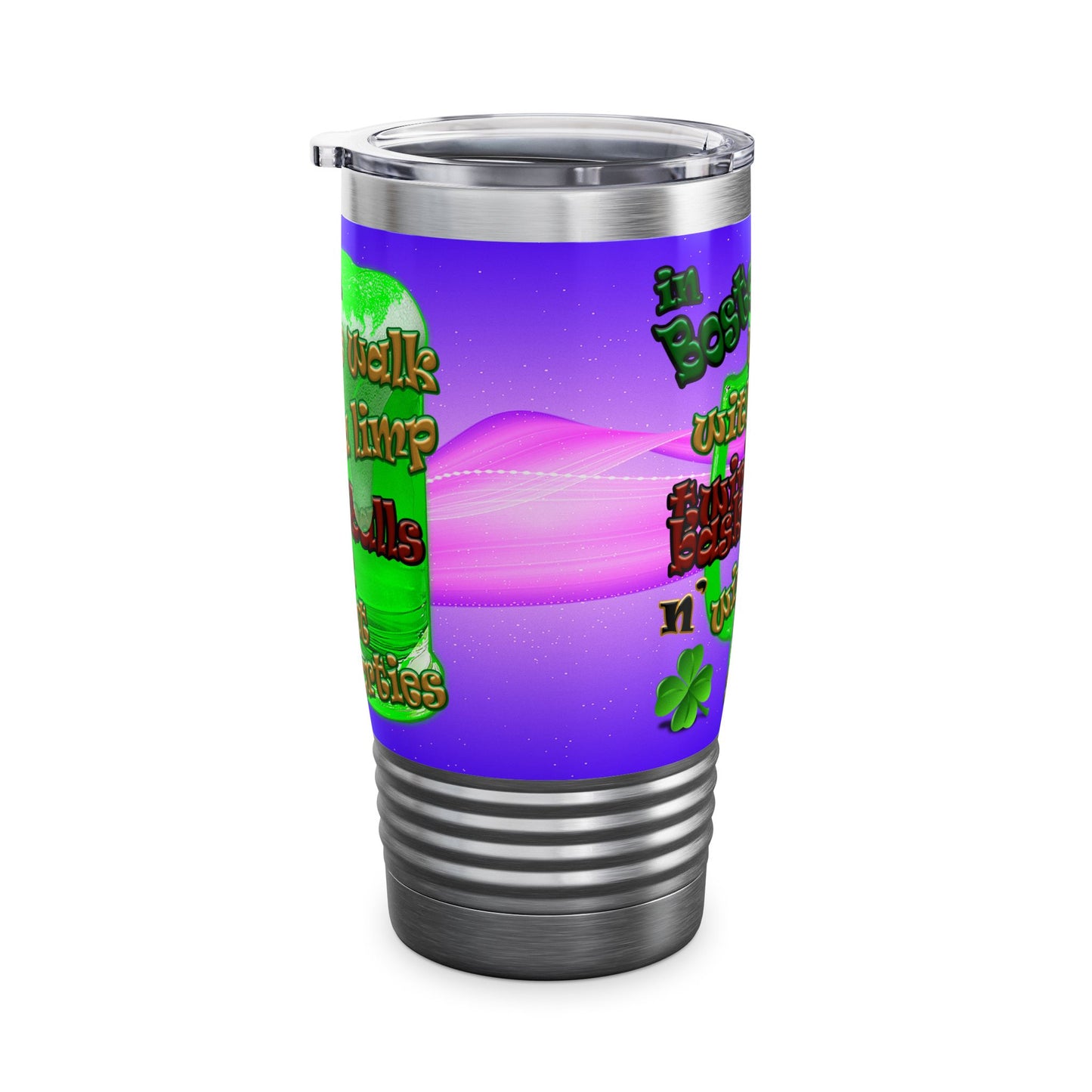 celtics logo - Ringneck Tumbler, 20oz (purple-pink wave)