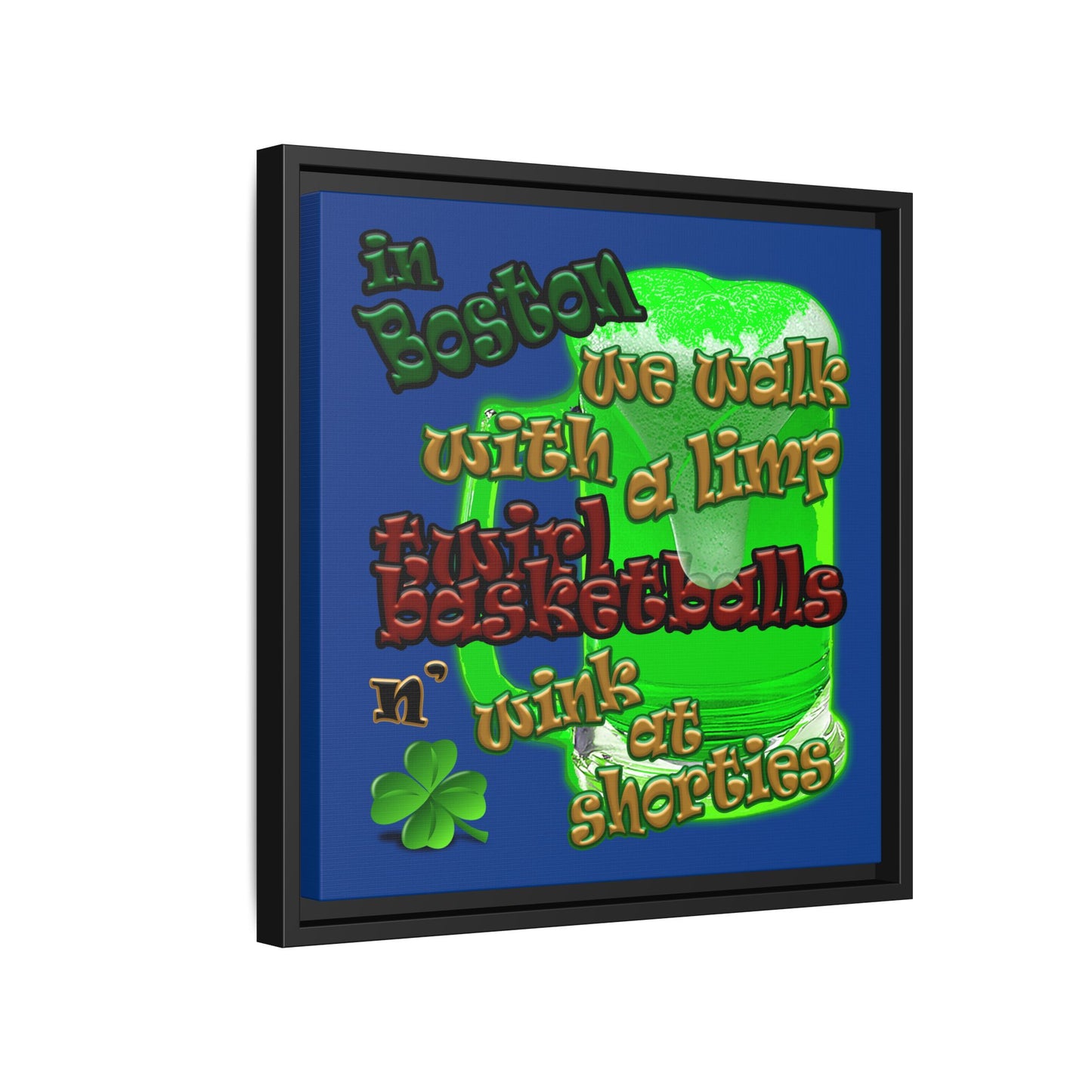 celtics logo - framed canvas art (dark blue)